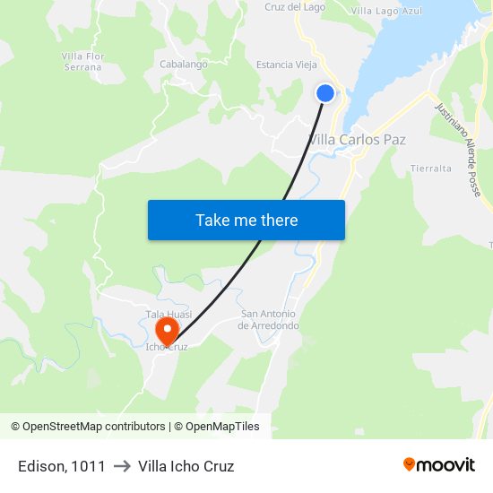 Edison, 1011 to Villa Icho Cruz map
