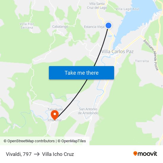 Vivaldi, 797 to Villa Icho Cruz map