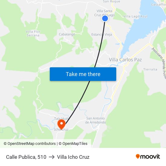 Calle Publica, 510 to Villa Icho Cruz map