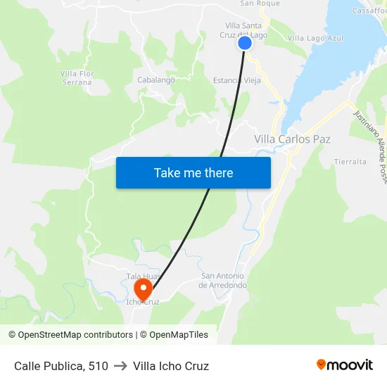 Calle Publica, 510 to Villa Icho Cruz map