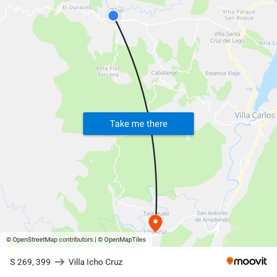 S 269, 399 to Villa Icho Cruz map