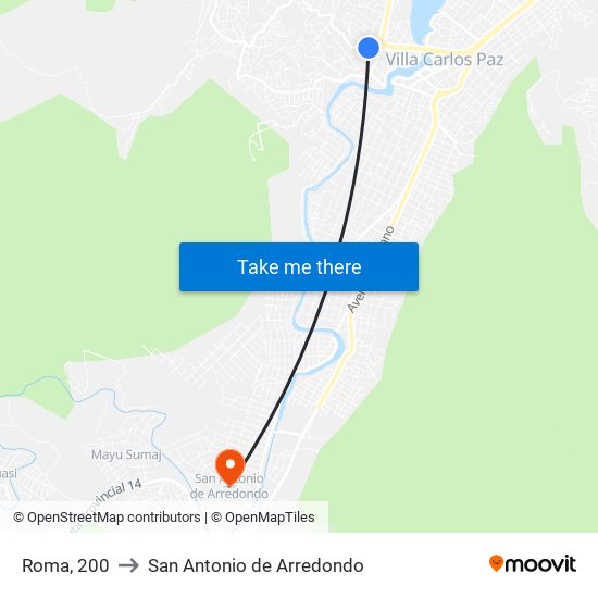 Roma, 200 to San Antonio de Arredondo map