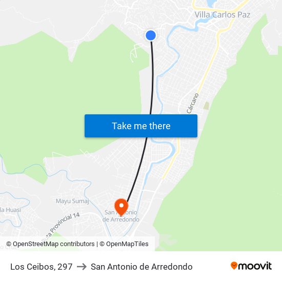 Los Ceibos, 297 to San Antonio de Arredondo map