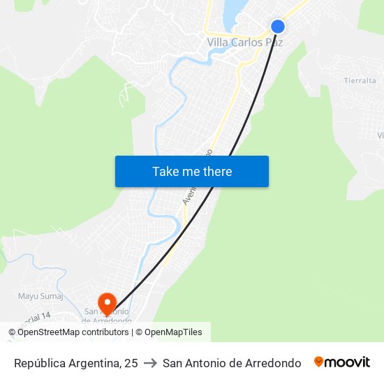 República Argentina, 25 to San Antonio de Arredondo map