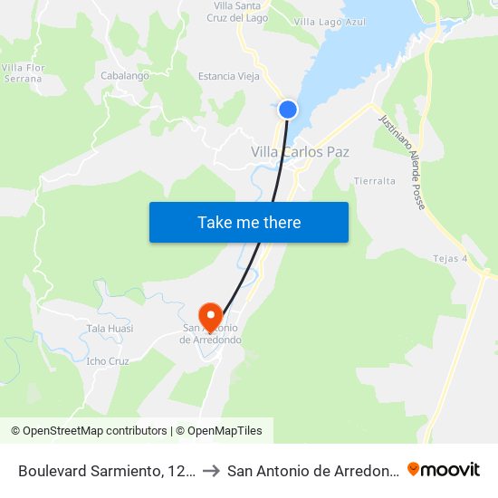 Boulevard Sarmiento, 1263 to San Antonio de Arredondo map