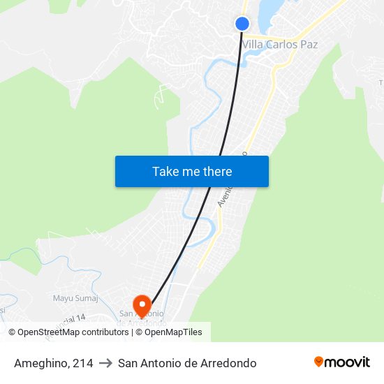 Ameghino, 214 to San Antonio de Arredondo map