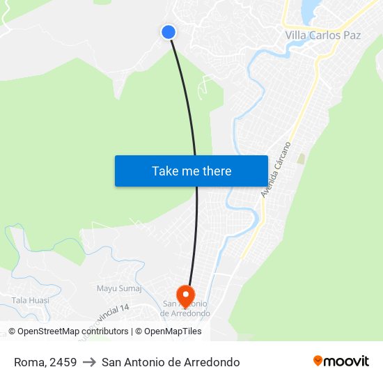 Roma, 2459 to San Antonio de Arredondo map