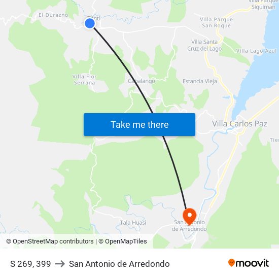 S 269, 399 to San Antonio de Arredondo map