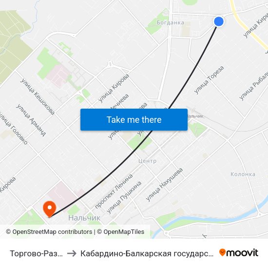 Торгово-Развлекательный Центр Дея to Кабардино-Балкарская государственная сельскохозяйственная академия имени В.М. Кокова. map