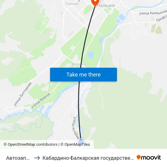 Автозаправочная Станция to Кабардино-Балкарская государственная сельскохозяйственная академия имени В.М. Кокова. map