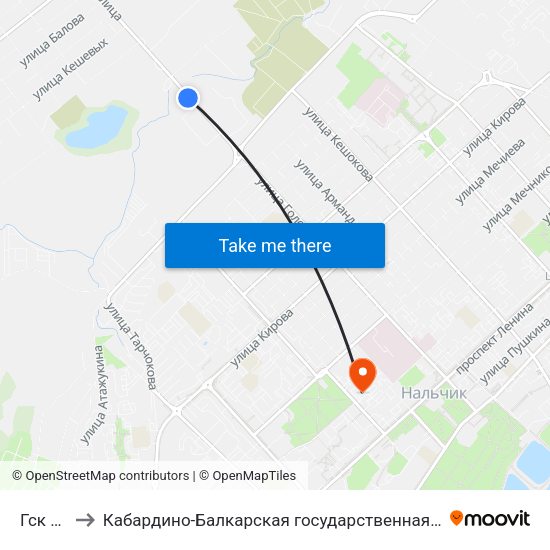 Гск Гидромет to Кабардино-Балкарская государственная сельскохозяйственная академия имени В.М. Кокова. map