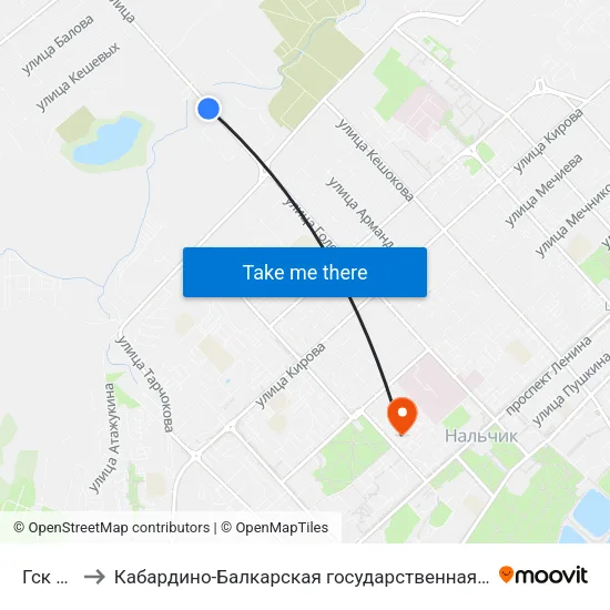 Гск Гидромет to Кабардино-Балкарская государственная сельскохозяйственная академия имени В.М. Кокова. map