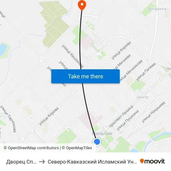 Дворец Спорта to Северо-Кавказский Исламский Университет map