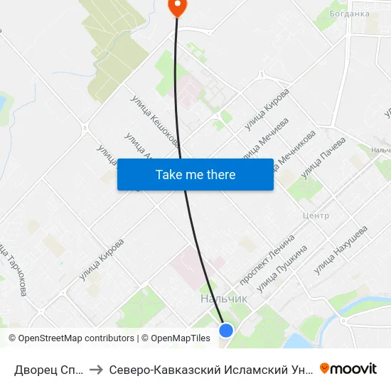 Дворец Спорта to Северо-Кавказский Исламский Университет map