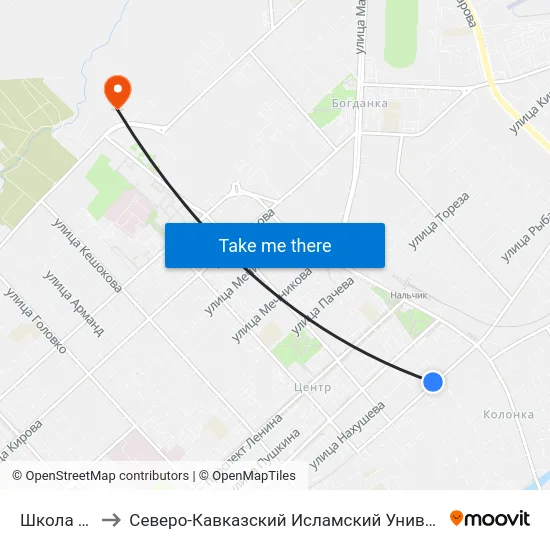 Школа №6 to Северо-Кавказский Исламский Университет map