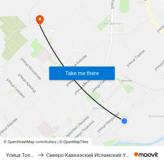 Улица Толстого to Северо-Кавказский Исламский Университет map