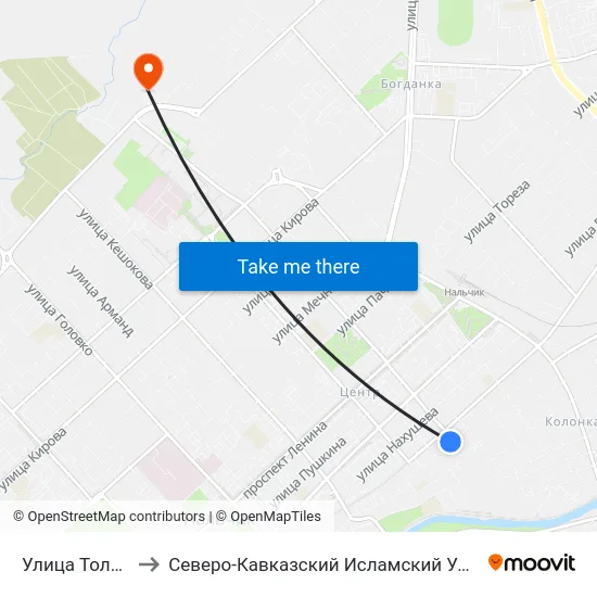 Улица Толстого to Северо-Кавказский Исламский Университет map