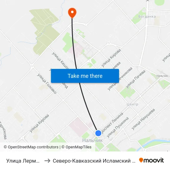 Улица Лермонтова to Северо-Кавказский Исламский Университет map