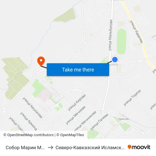 Собор Марии Магдалины to Северо-Кавказский Исламский Университет map