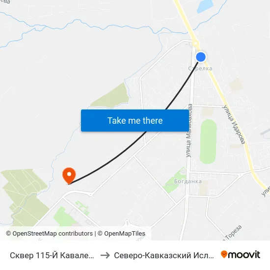 Сквер 115-Й Кавалерийской Дивизии to Северо-Кавказский Исламский Университет map