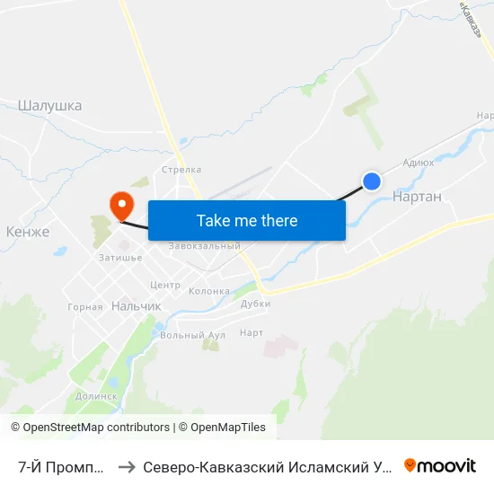7-Й Промпроезд to Северо-Кавказский Исламский Университет map