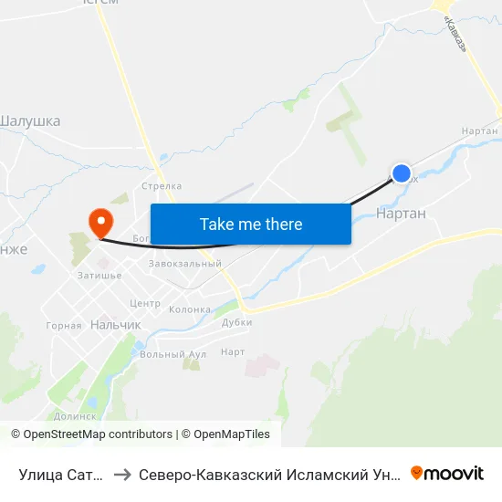 Улица Сатаней to Северо-Кавказский Исламский Университет map