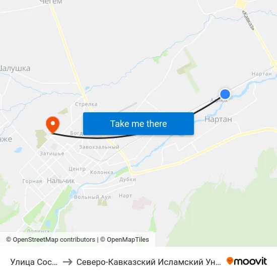 Улица Сосруко to Северо-Кавказский Исламский Университет map