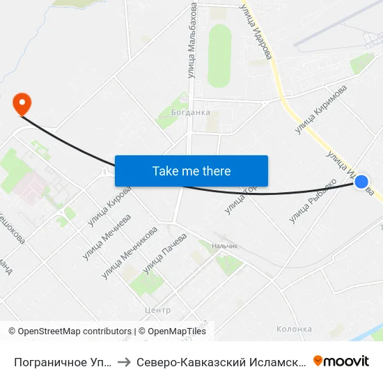 Пограничное Управление to Северо-Кавказский Исламский Университет map