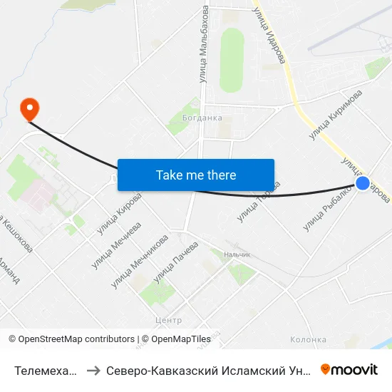 Телемеханика to Северо-Кавказский Исламский Университет map