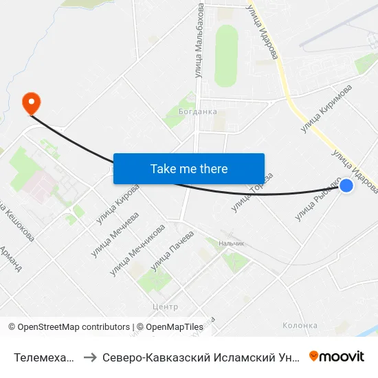 Телемеханика to Северо-Кавказский Исламский Университет map