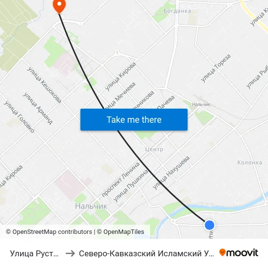 Улица Руставели to Северо-Кавказский Исламский Университет map