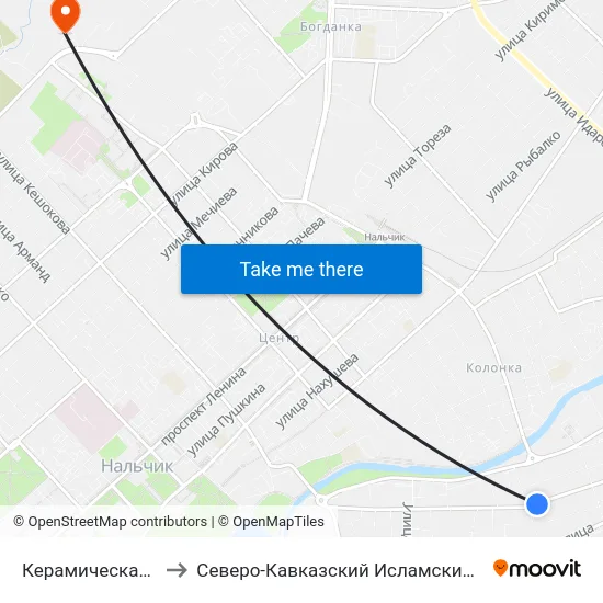 Керамическая Улица to Северо-Кавказский Исламский Университет map