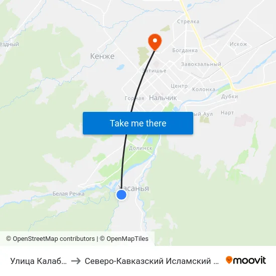 Улица Калабекова to Северо-Кавказский Исламский Университет map