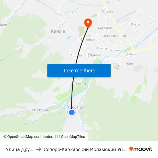 Улица Дружбы to Северо-Кавказский Исламский Университет map