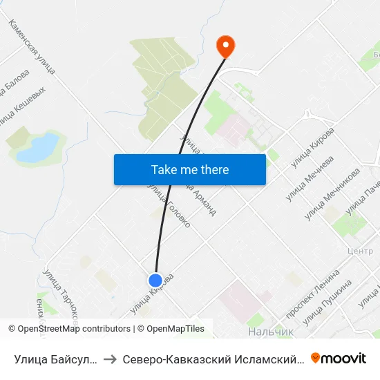 Улица Байсултанова to Северо-Кавказский Исламский Университет map