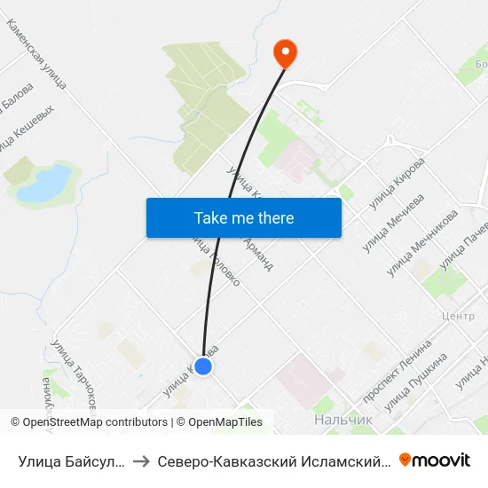 Улица Байсултанова to Северо-Кавказский Исламский Университет map