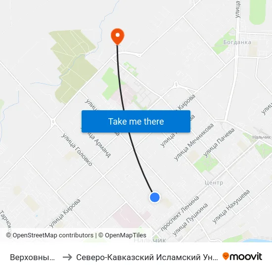 Верховный Суд to Северо-Кавказский Исламский Университет map