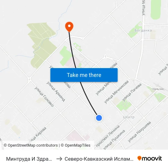 Минтруда И Здравоохранения to Северо-Кавказский Исламский Университет map