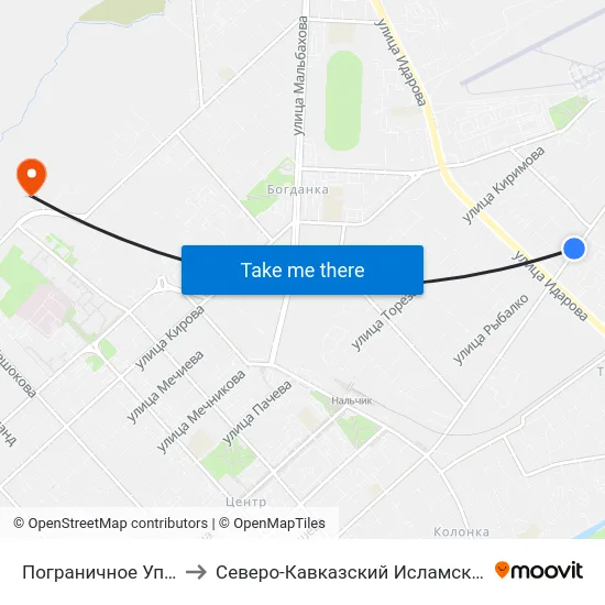 Пограничное Управление to Северо-Кавказский Исламский Университет map