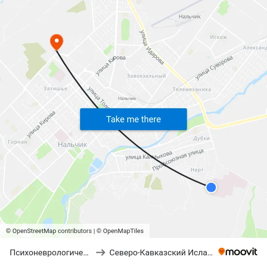 Психоневрологический Диспансер to Северо-Кавказский Исламский Университет map