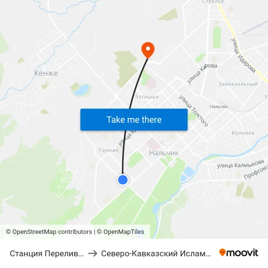 Станция Переливания Крови to Северо-Кавказский Исламский Университет map