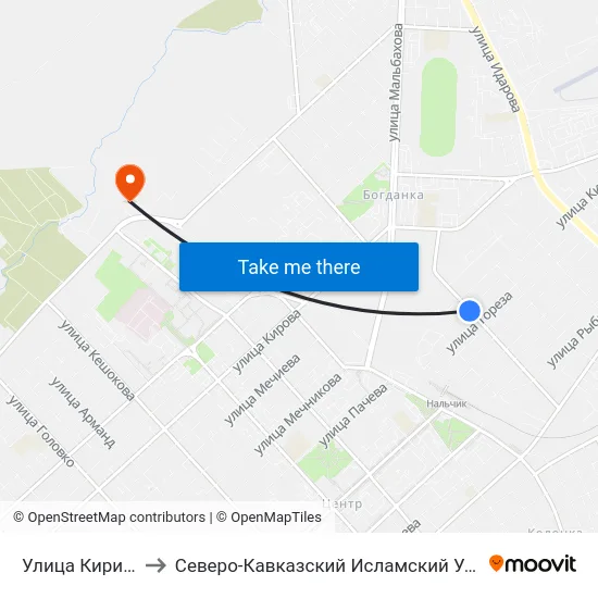 Улица Киримова to Северо-Кавказский Исламский Университет map