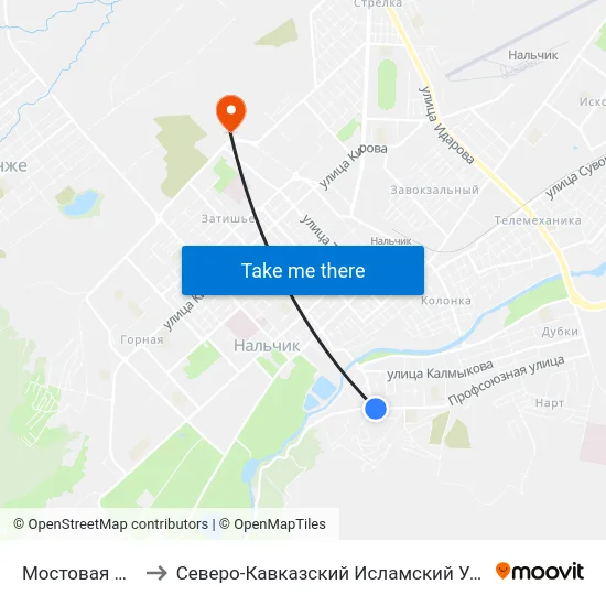 Мостовая Улица to Северо-Кавказский Исламский Университет map