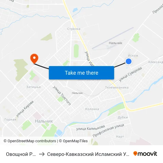 Овощной Рынок to Северо-Кавказский Исламский Университет map