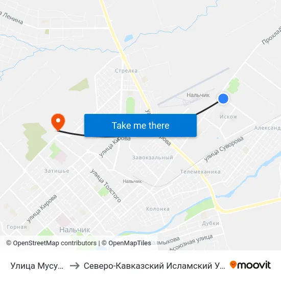 Улица Мусукаева to Северо-Кавказский Исламский Университет map