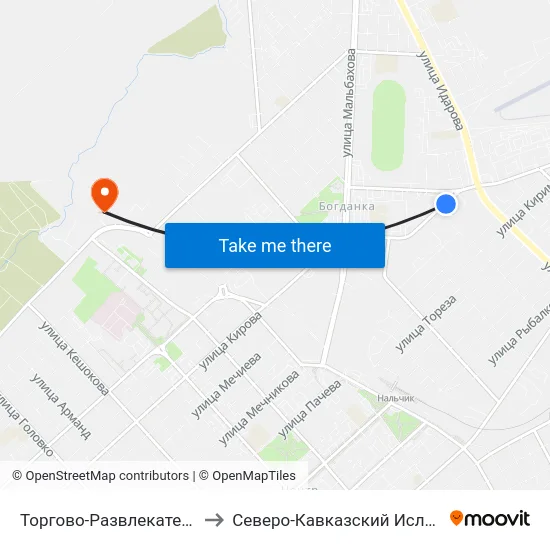 Торгово-Развлекательный Центр Дея to Северо-Кавказский Исламский Университет map