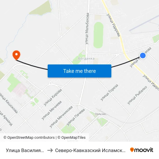 Улица Василия Чапаева to Северо-Кавказский Исламский Университет map
