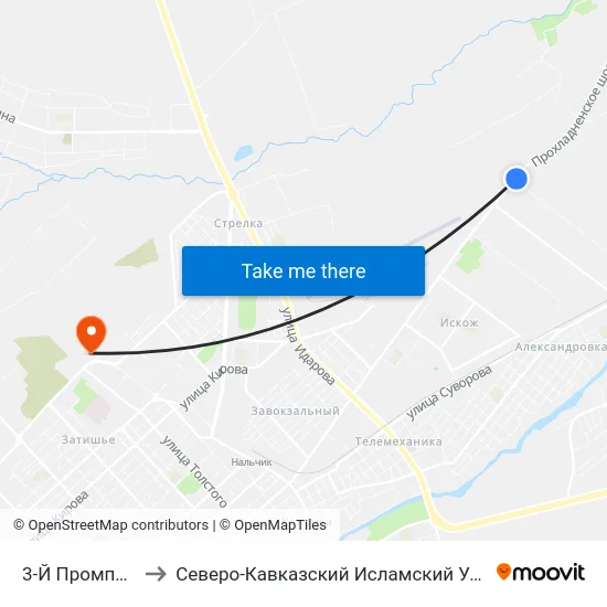 3-Й Промпроезд to Северо-Кавказский Исламский Университет map