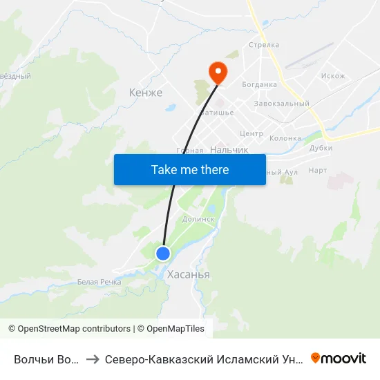 Волчьи Ворота to Северо-Кавказский Исламский Университет map