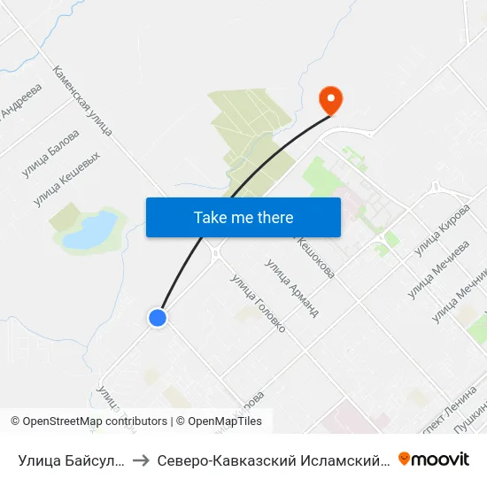 Улица Байсултанова to Северо-Кавказский Исламский Университет map